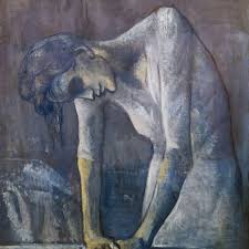 Mujer planchando (La repasseuse) de Pablo Picasso. 1904. Museo Solomon R. Guggenheim, Nueva York