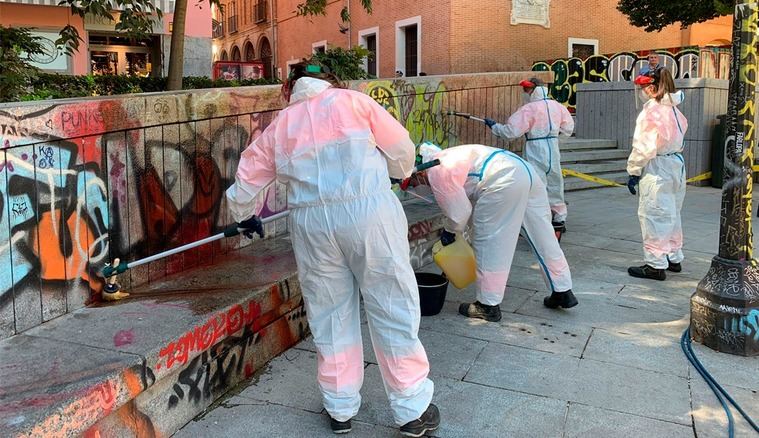 en 2023 el SEPROPUR tuvo que eliminar 722.532 metros cuadrados de grafitis en Madrid
