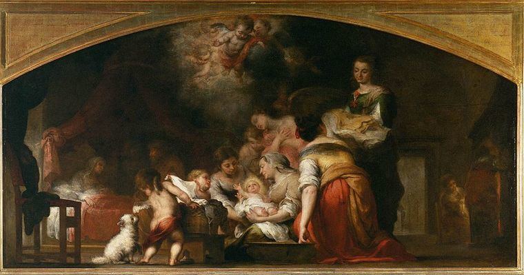 'Nacimiento de la Virgen', Murillo.
Está en el Louvre