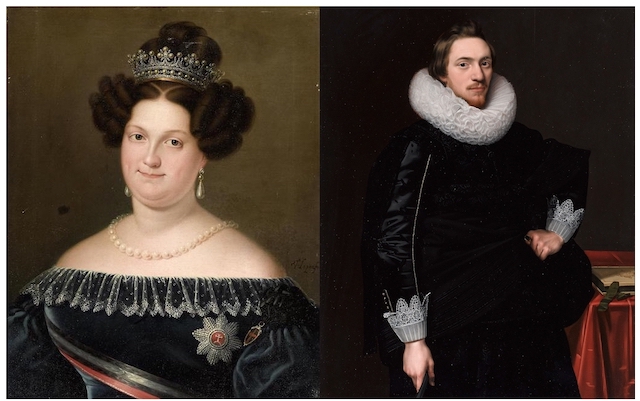 Los cuadros restituidos: Retrato de la Reina María Cristina, atribuido a Vicente López Portaña, y Retrato de caballero, atribuido a Frans Porbus,