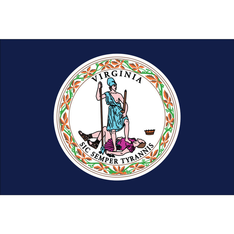 La bandera y sello de Virginia son de 1776. Virtus era la diosa/dios de la valentía y la fortaleza militar.
Ahora es una vulgar nudista, según Texas
