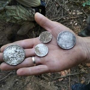 El tesoro representa monedas de toda Europa e incluye orts, krajcars, patagones y kopeks. 