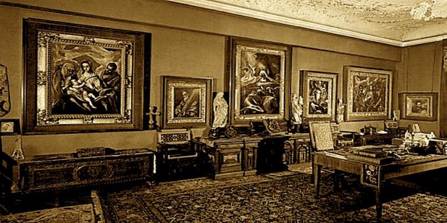 La Colección Herzog en 1928 se consideraba la colección privada de arte más importante de Hungría con más de 2.500 obras de arte. (Estudio del Barón Herzog en Budapest)