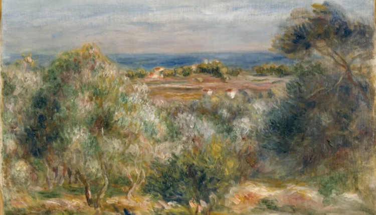 Pierre-Auguste Renoir , 'Vista del mar desde Haut Cagnes', (1910) 