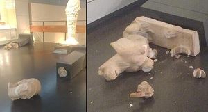 Un turista estadounidense destroza dos esculturas romanas en el Museo de Israel