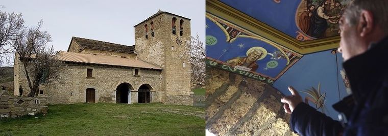 La ermita de San Miguel (Latre) del siglo XII no tenía frescos originalmente. Ahora si.