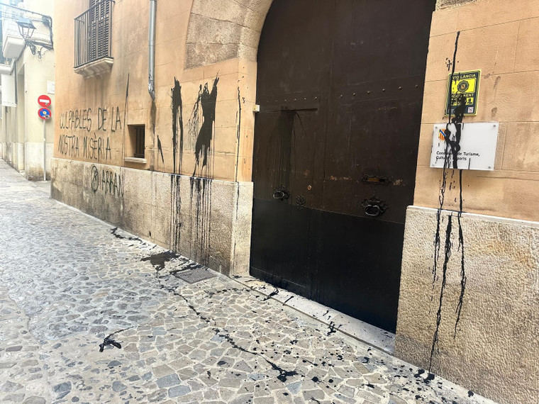 este es el tercer ataque vandálico de Arrán en el casco antiguo de Palma (BIC) en 2025