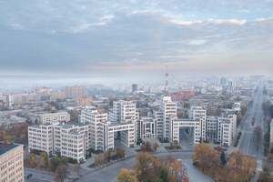 el histórico edificio Derzhprom en Jarkov, Ucrania