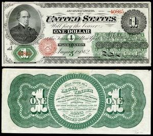 'Greenback', emitido por primera vez en 1862.