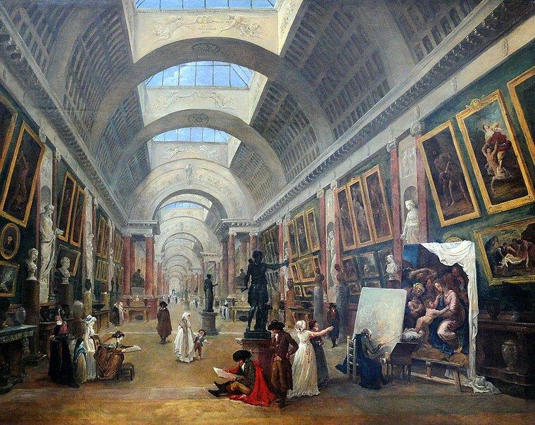La galeria principal del Louvre en 1810, Hubert Robert