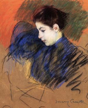 'Joven pensativa'.  DE Mary Cassatt 