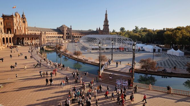 Los visitantes a la Plaza de España, pagarán un 'peaje'