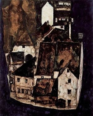 Egon Schiele: Tote Stadt III 1911, antigua Colección Grünbaum. Una de las piezas reclamadas
