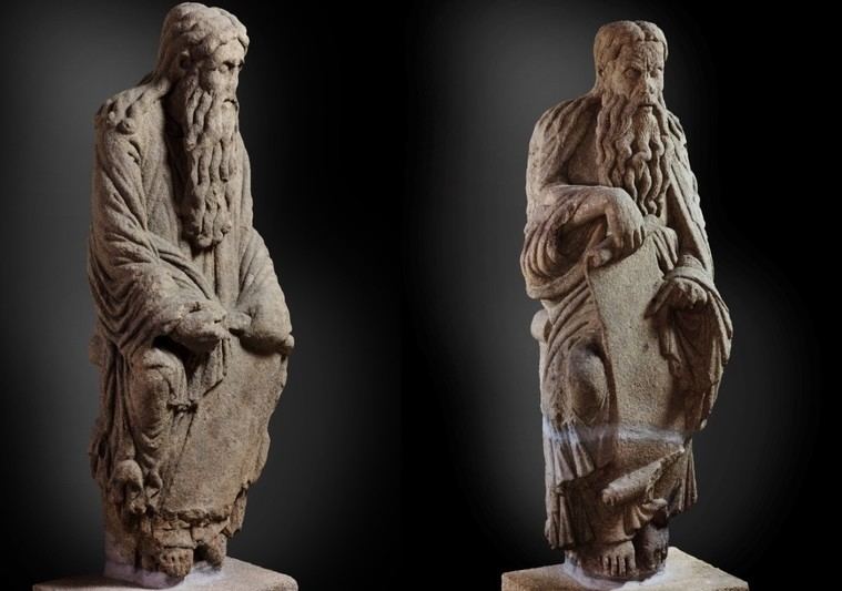 Las esculturas de Abraham e Isaac atribuidas al Maestro Mateo, procedentes del Pórtico de la Gloria y 'regaladas' a Carmen Polo en 1954
