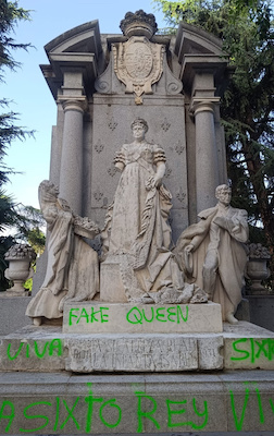 Arrestado el sospechoso de vandalizar la estatua de La Chata en el Parque del Oeste de Madrid.