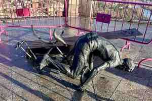 La escultura a Bahamontes vandalizada de nuevo en Toledo