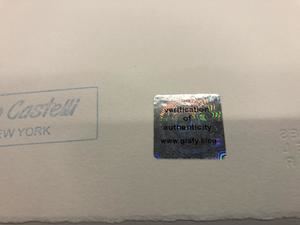 sello y etiqueta digital para grabado de Warhol