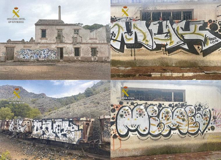 Pintadas en bienes protegidos de las sierras mineras de La Unión y Cartagena
