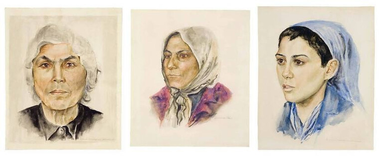 Las acuarelas fueron 'obras forzadas' . Al pintarlas Dina Babbit salvó a su madre y a ella de las cámaras de gas.