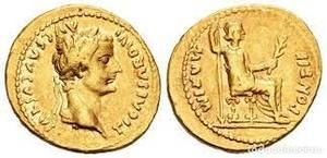 aureos de Tiberio de la ceca de Lugdunum (Lyon) (14-37 d.C.)