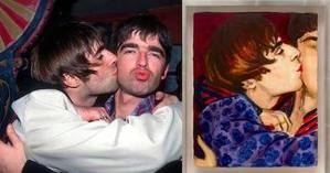 El fotógrafo Justin Thomas ha demandado a Elizabeth Peyton por copiar su fotografía de 1995 de Liam y Noel Gallagher, miembros de la banda de rock Oasis (izquierda), en su pintura de 1996 titulada 'Earl's Court (Liam + Noel)' (derecha)
