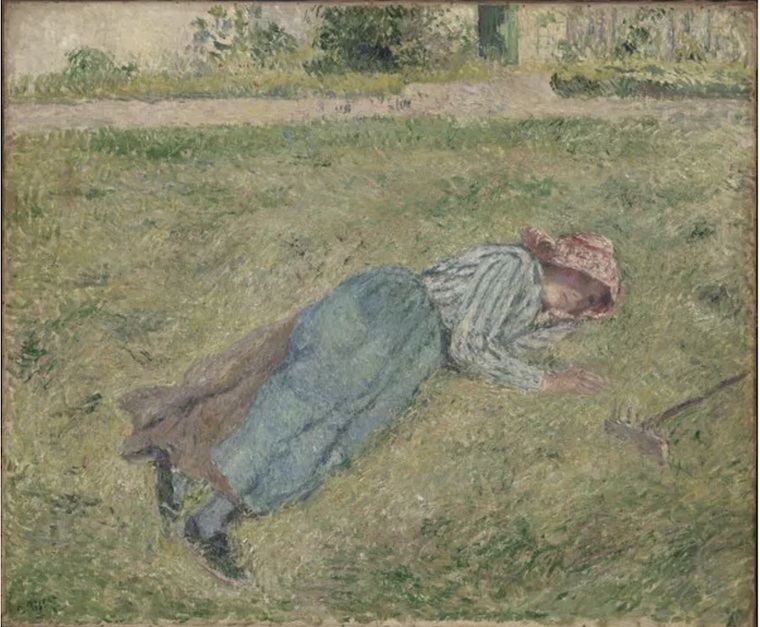 'Le Repos' o 'Muchacha recostada sobre la hierba', de Camille Pissarro, 1882. La pintura permanecerá en el museo alemán en virtud de un acuerdo alcanzado con el heredero 