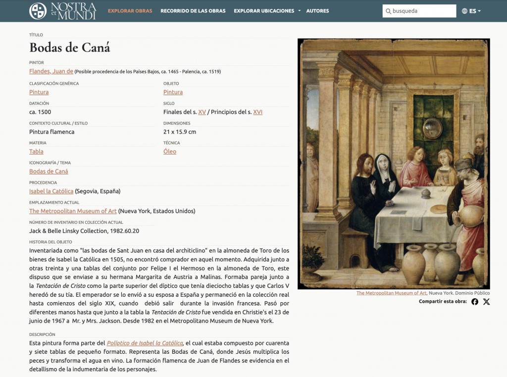 Nostra Et Mundi presenta fichas completas de las pieza
