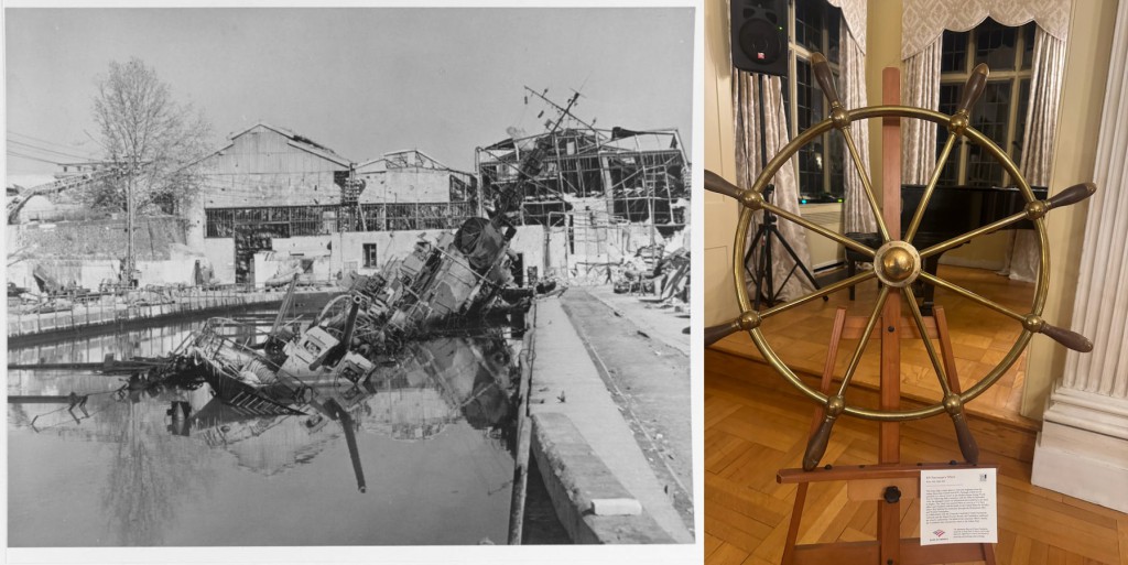 El torpedero italiano R.N. Partenope en 1943 y su timón ©Monument Men & Women Foundation