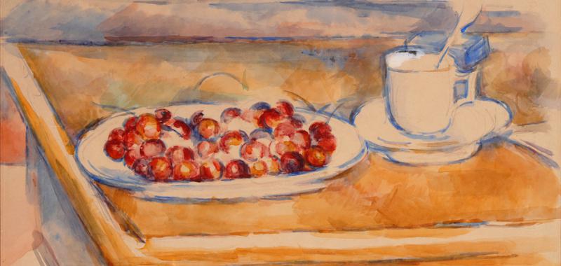 Naturaleza muerta con cerezas, Paul Cêzanne (1890), Herni Matisse (1922)
